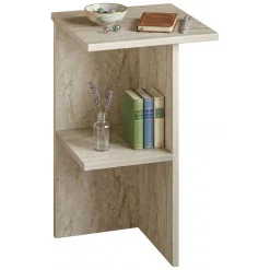 Comodino Beige Marmo un Ripiano Colore Ripiano Beige 36x36x60h cm, Sfumatura Colore Struttura Marmo - Roaschia