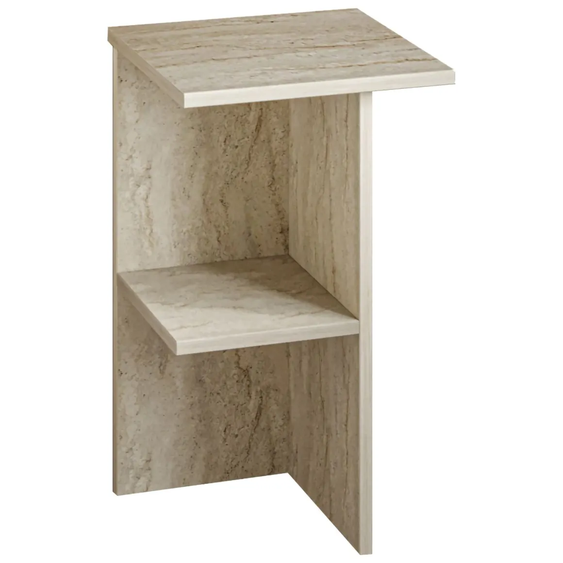Comodino Beige Marmo un Ripiano Colore Ripiano Beige 36x36x60h cm, Sfumatura Colore Struttura Marmo - Roaschia