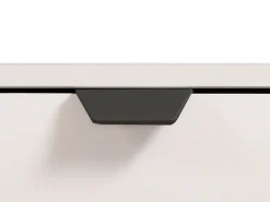 Comodino Bianco Crema Nero un Ripiano 3 Cassetti 45x40x63h cm, Apertura Scorrevole - Talana