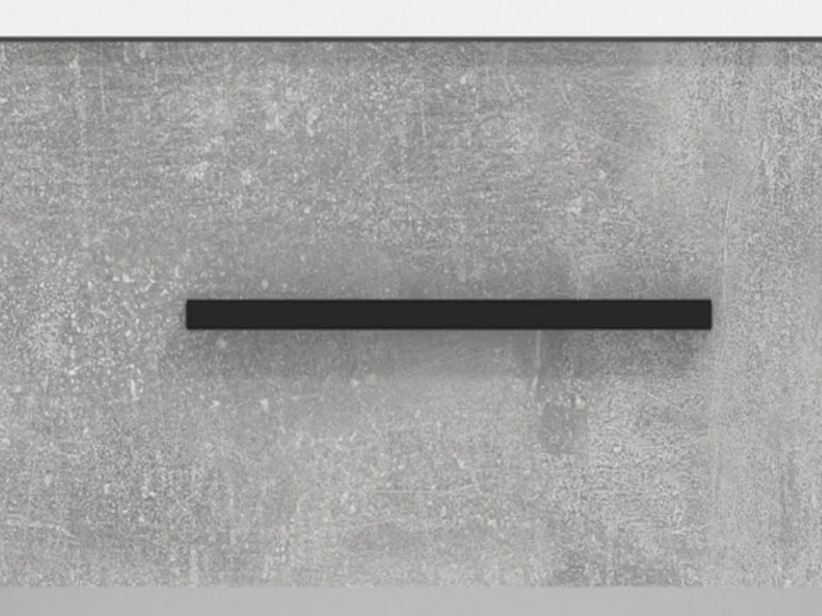 Comodino Bianco Grigio Cemento un Cassetto un Ripiano 42x33x42h cm, Apertura Scorrevole - Secli