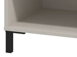 Comodino Bianco Nero un Ripiano un Cassetto 48x40x52h cm, Apertura Scorrevole - Cavaglia