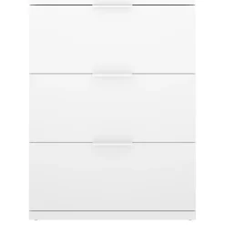 Comodini > Dmora Comodino un Ripiano 3 Cassetti 34x42x57h cm, Apertura Scorrevole - Blythe Bianco