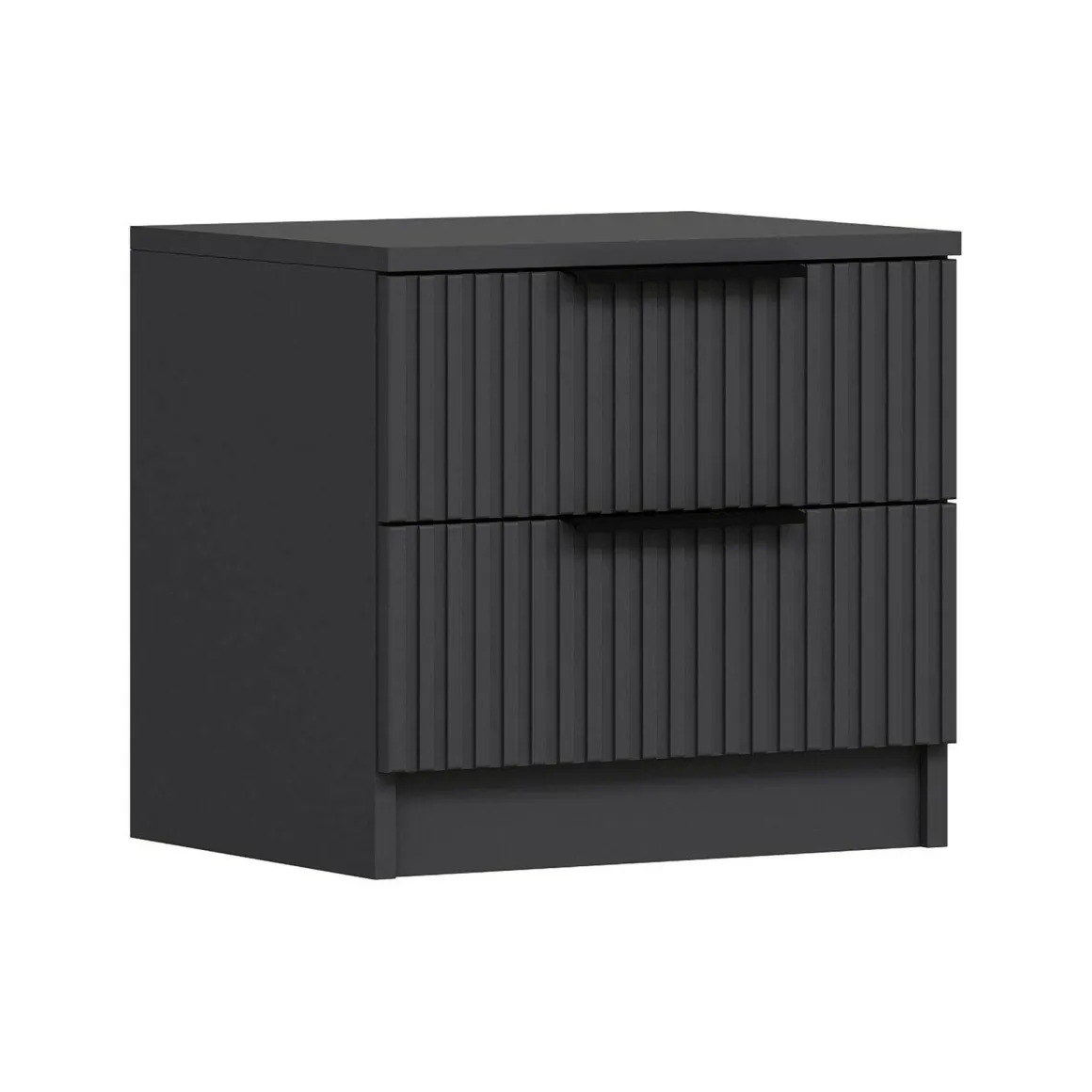 Comodino 2 cassetti antracite 50x40x47h cm - Meranti