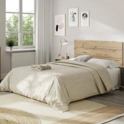 Comodini|Camera Da Letto > Dmora Comodino 3 cassetti legno e antracite 160x40x60h cm - Allan Nero Antracite, Marrone Rovere Nodi