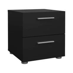 Comodini > Dmora Comodino 2 cassetti 40x40x42h cm - Apolla Nero