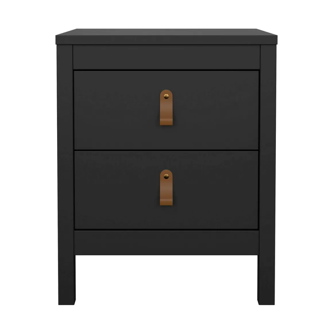 Comodino 2 cassetti nero 43x38x54h cm - Fred