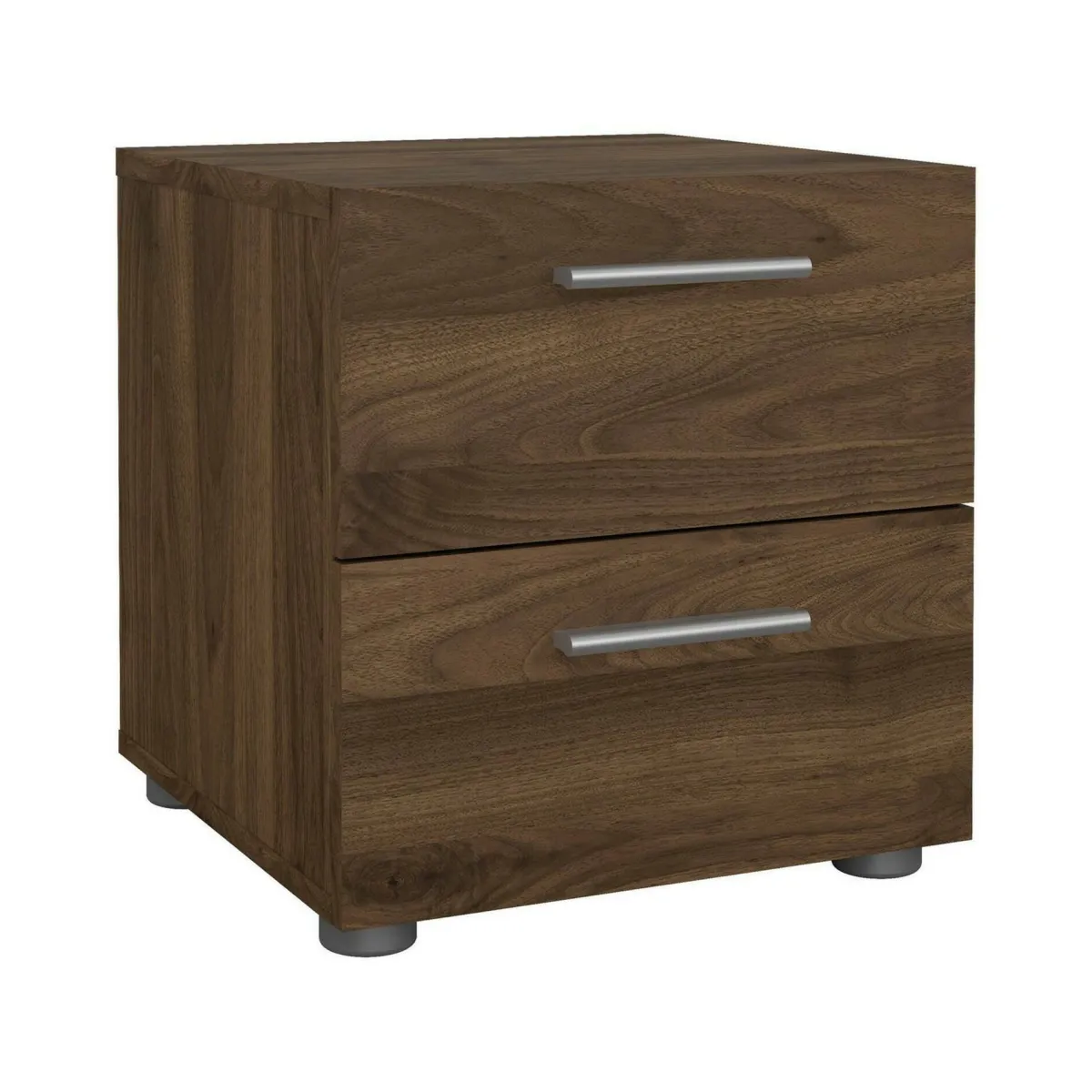 Comodini > Dmora Comodino 2 cassetti noce 40x40x42h cm - Apolla Marrone Noce
