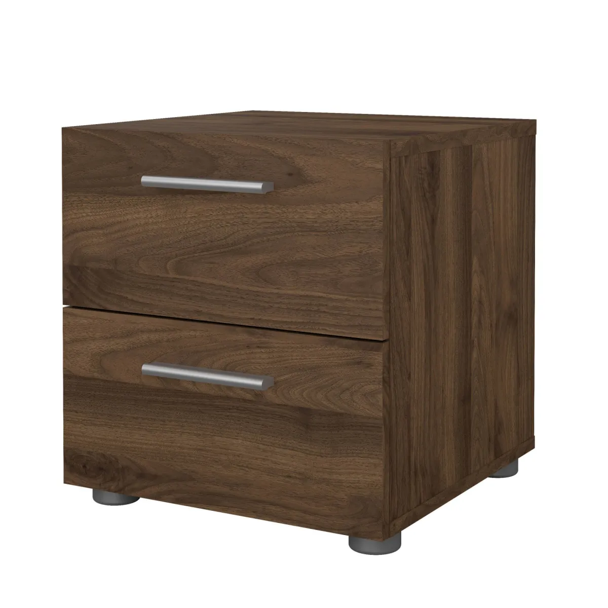 Comodini > Dmora Comodino 2 cassetti noce 40x40x42h cm - Apolla Marrone Noce