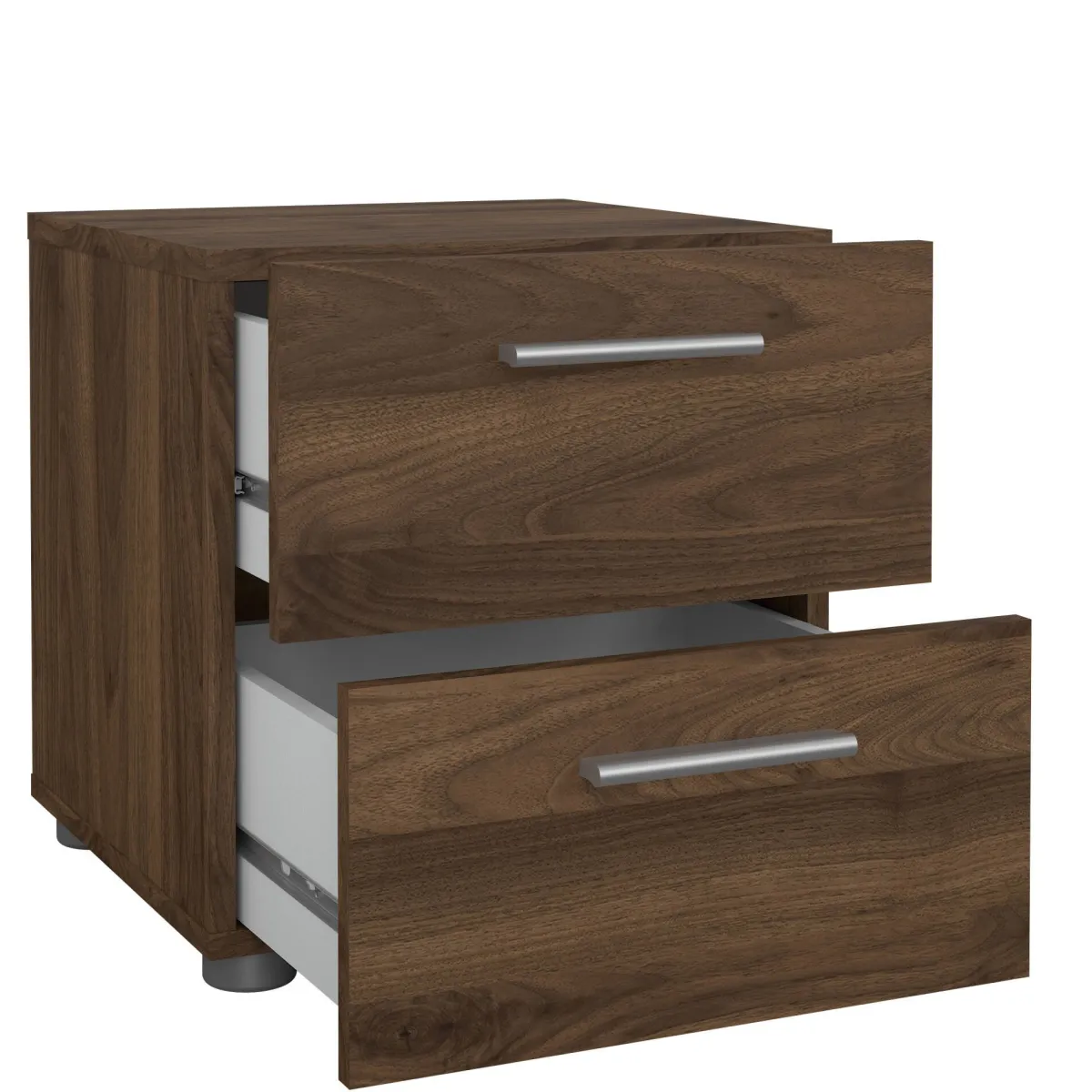 Comodini > Dmora Comodino 2 cassetti noce 40x40x42h cm - Apolla Marrone Noce