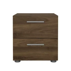 Comodini > Dmora Comodino 2 cassetti noce 40x40x42h cm - Apolla Marrone Noce