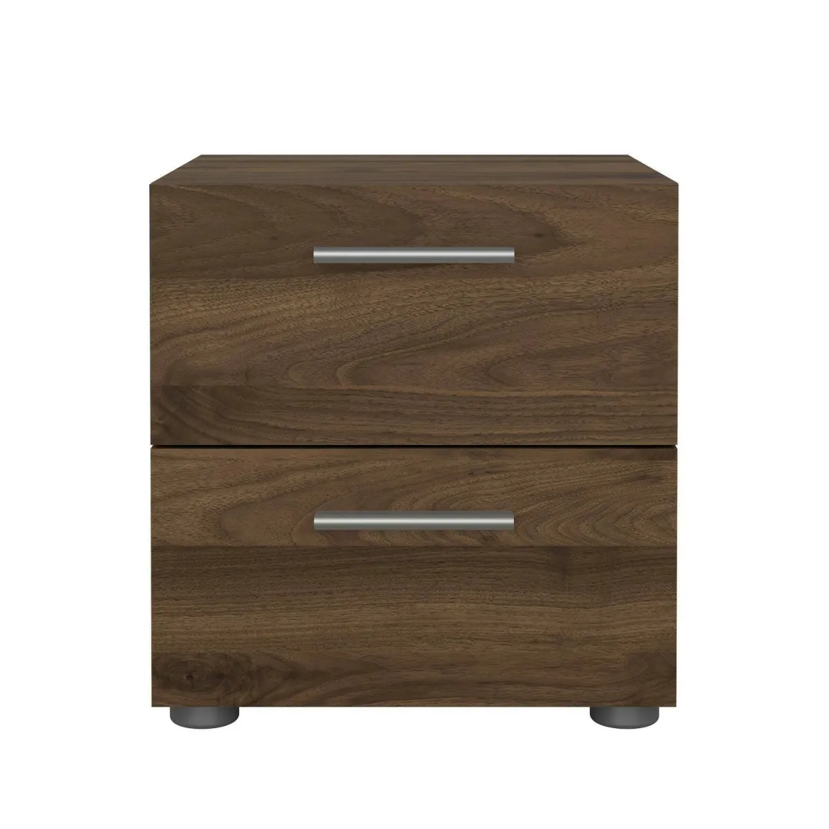 Comodini > Dmora Comodino 2 cassetti noce 40x40x42h cm - Apolla Marrone Noce