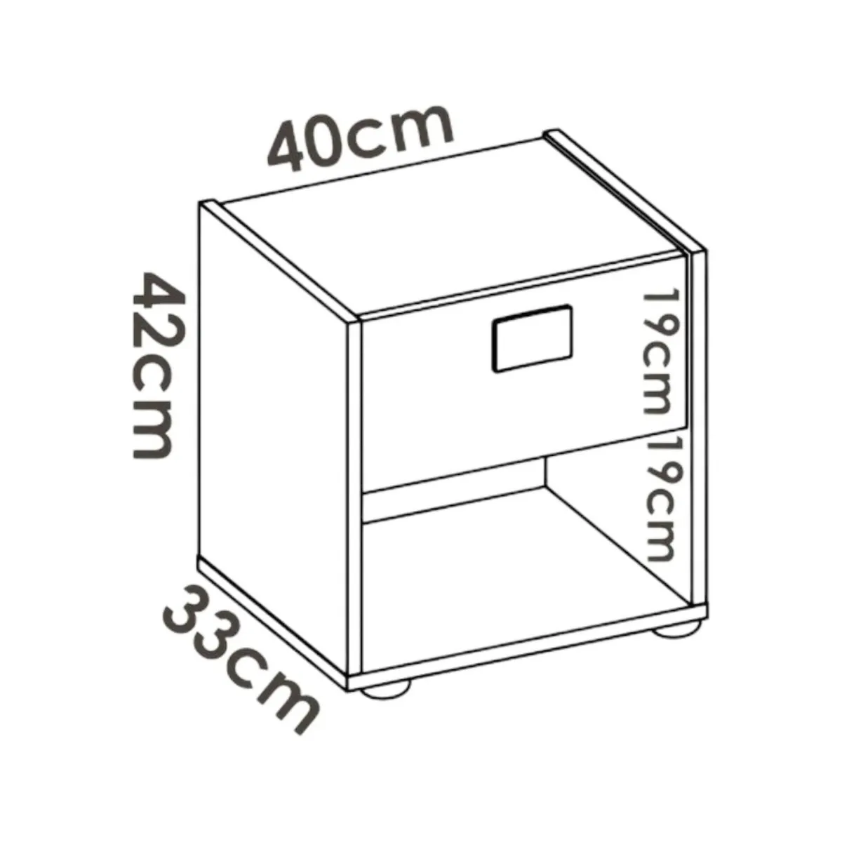 Comodini|Camera Da Letto > Dmora Comodino 1 cassetto bianco e rovere 40x33x42h cm - Artica Marrone, Bianco Rovere