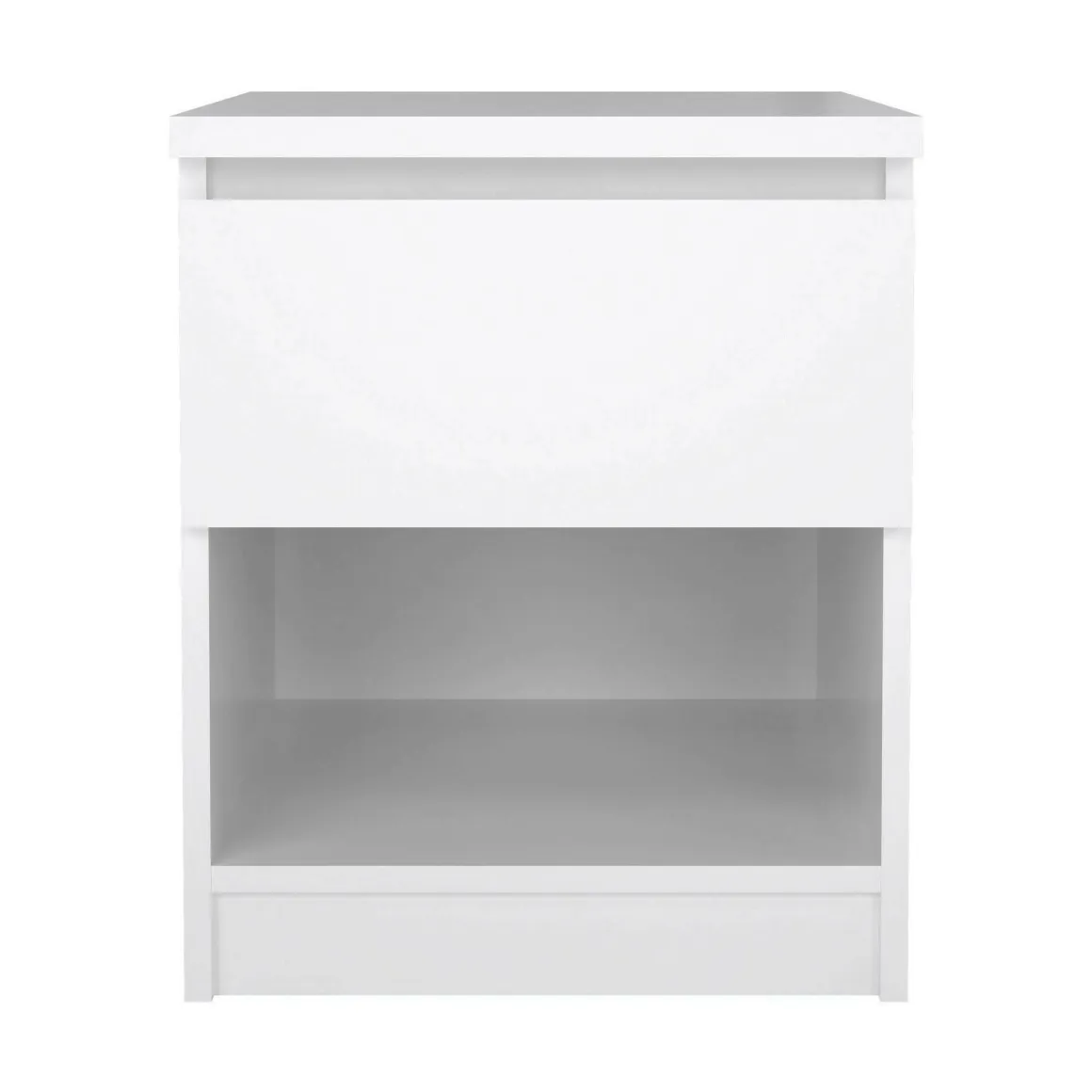 Comodino 1 cassetto bianco lucido 40x40x49h cm - Scolastica