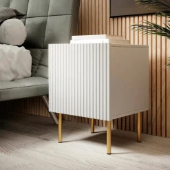 Comodini|Camera Da Letto > Dmora Comodino classico 50x40x55h cm - Newton Bianco