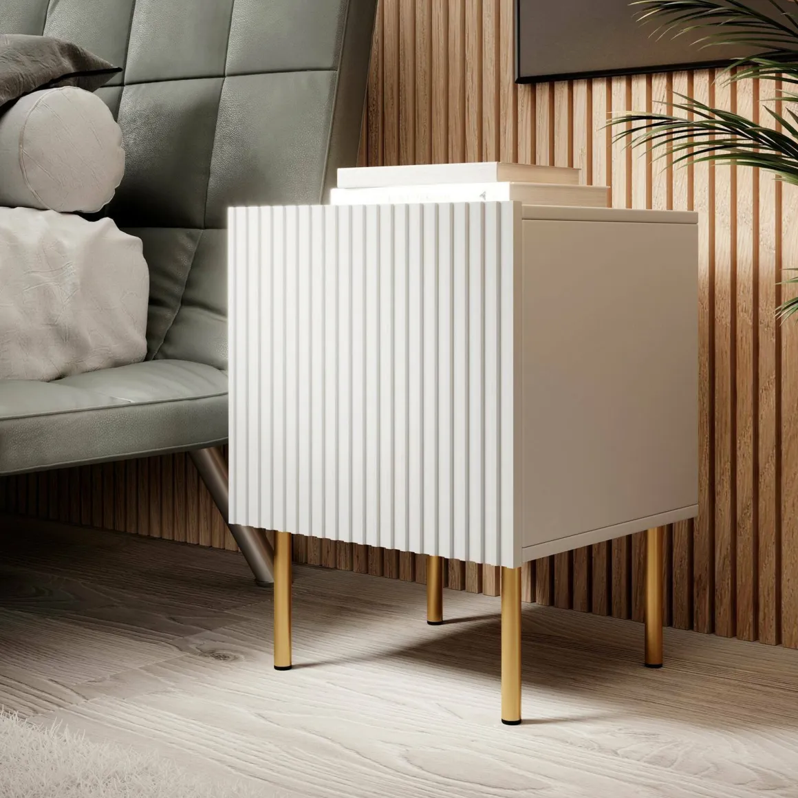 Comodini|Camera Da Letto > Dmora Comodino classico 50x40x55h cm - Newton Bianco