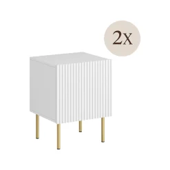 Comodini|Camera Da Letto > Dmora Comodino classico 50x40x55h cm - Newton Bianco