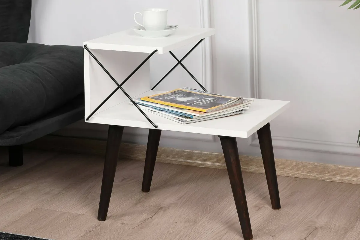 Comodini|Camera Da Letto > Dmora Comodino classico 50x40x55h cm - Newton Bianco