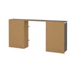 Comodini > Dmora Comodino classico cemento e bianco lucido 164x26x79h cm - Delfino Bianco Lucido, Grigio Cemento