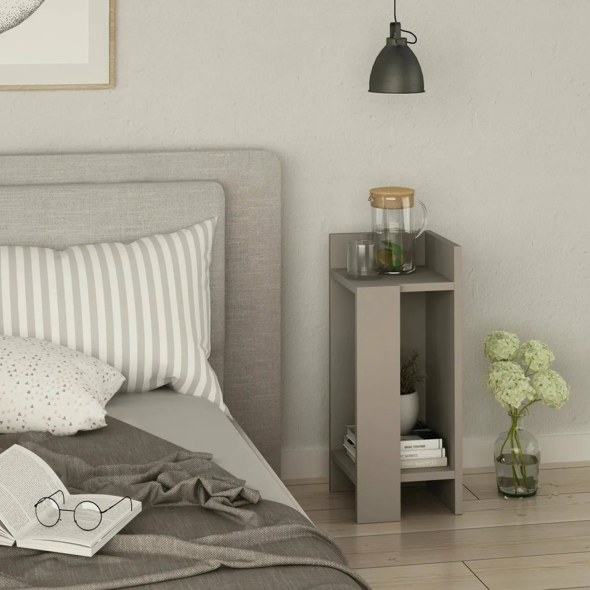 Comodino classico tortora 25x27x60h cm - Germana