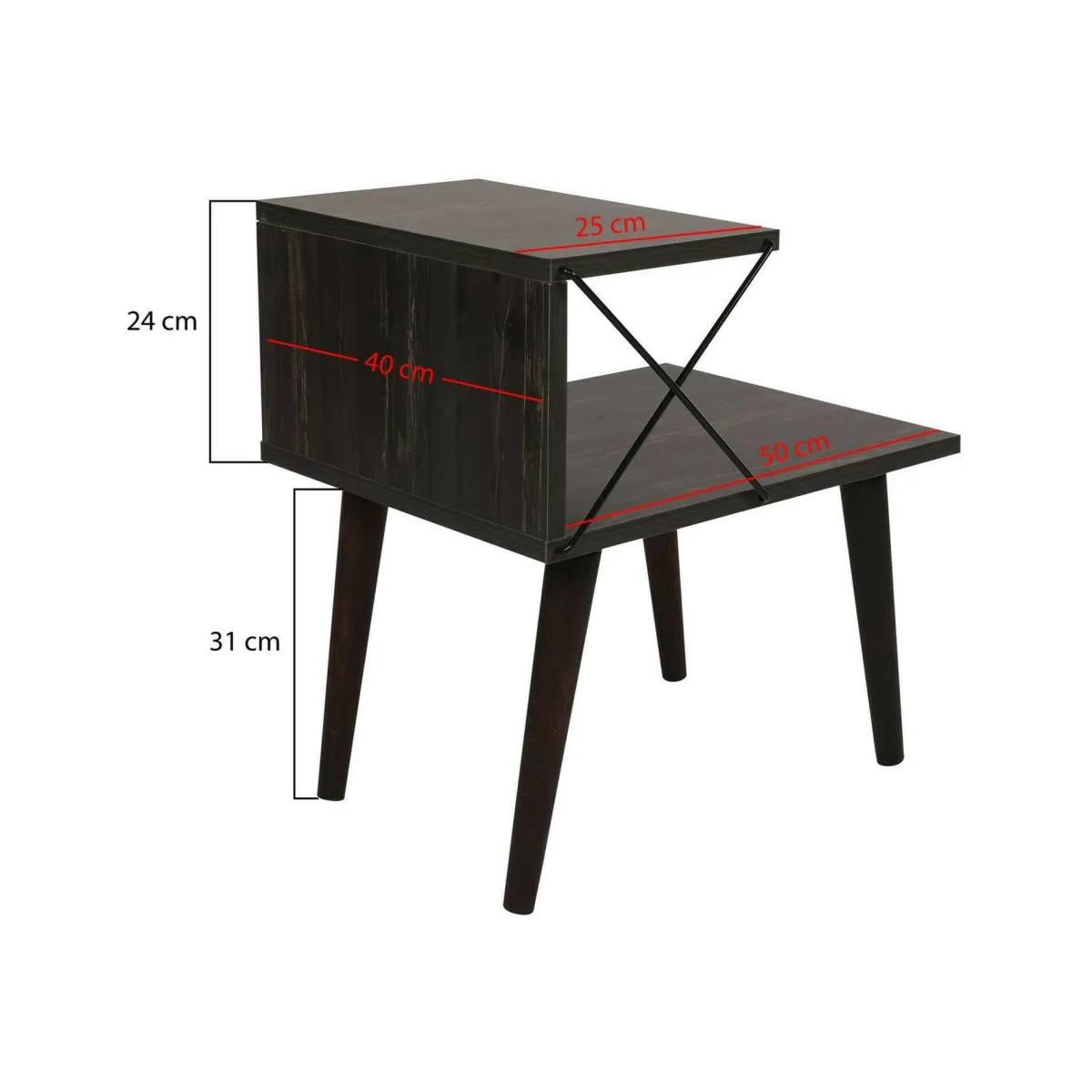 Comodini|Camera Da Letto > Dmora Comodino design 50x40x55h cm - Newton Grigio Cenere
