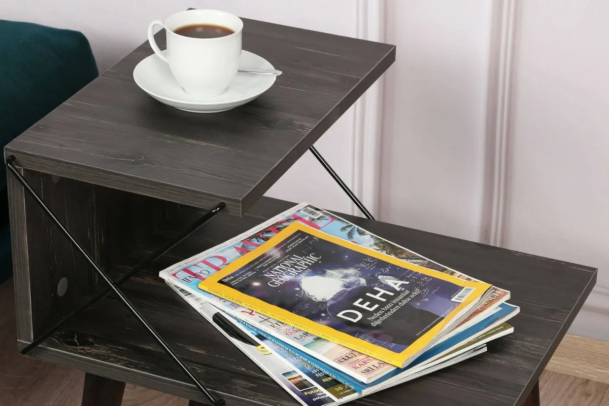 Comodini|Camera Da Letto > Dmora Comodino design 50x40x55h cm - Newton Grigio Cenere
