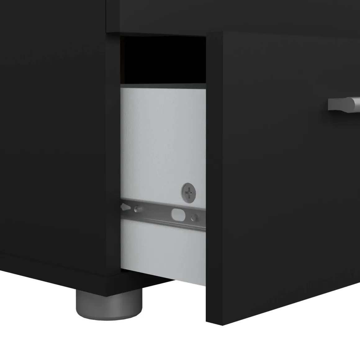 Comodino design nero 40x40x42h cm - Fedora