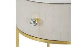 Comodini > Dmora Comodino Gerhard, 42x42 h48 cm, Crema e Bianco Bianco, Bianco Crema