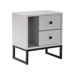 Comodino industrial grigio e nero 45x29x50h cm - Rhiannon