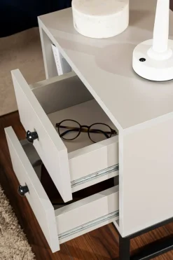 Comodino industrial grigio e nero 45x29x50h cm - Rhiannon