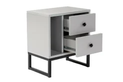 Comodino industrial grigio e nero 45x29x50h cm - Rhiannon