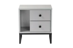 Comodino industrial grigio e nero 45x29x50h cm - Rhiannon