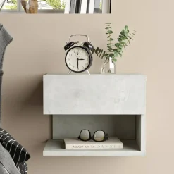 Comodini|Camera Da Letto > Dmora Comodino in legno 40x31x35h cm - Lira Argento