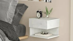 Comodini|Camera Da Letto > Dmora Comodino in legno 40x31x35h cm - Lira Argento