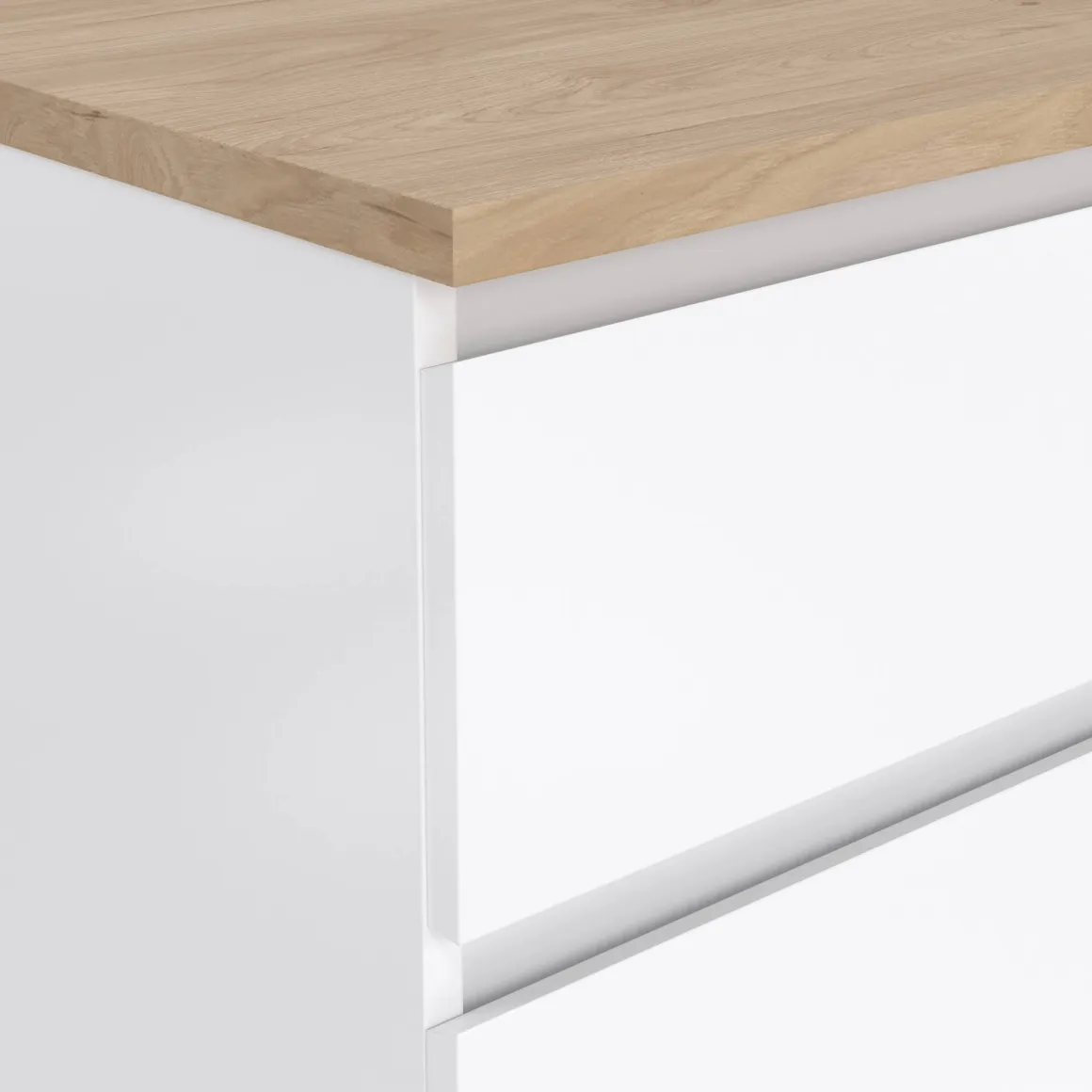Comodino in legno bianco lucido e rovere 40x40x70h cm - Delfini