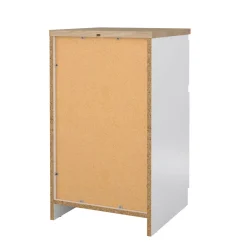 Comodino in legno bianco lucido e rovere 40x40x70h cm - Delfini