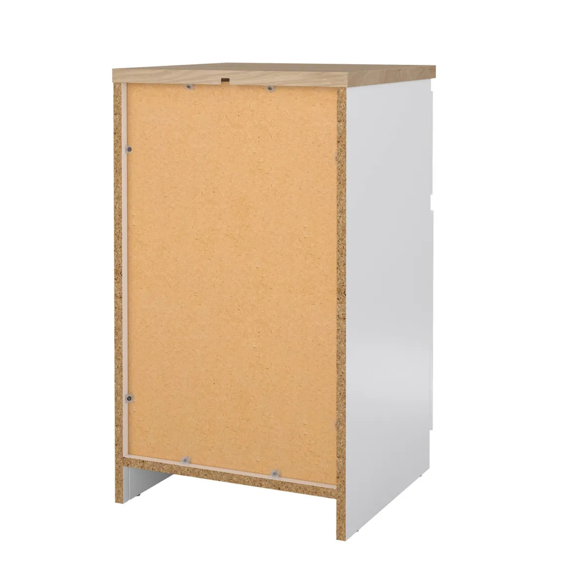 Comodino in legno bianco lucido e rovere 40x40x70h cm - Delfini