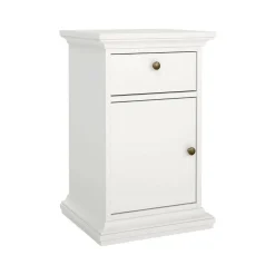 Comodini|Camera Da Letto > Dmora Comodino in legno 45x40x50h cm - Alonso Bianco