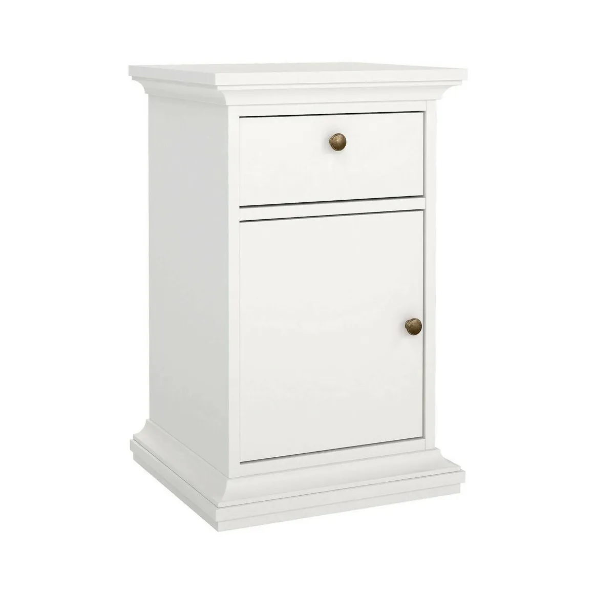 Comodini|Camera Da Letto > Dmora Comodino in legno 45x40x50h cm - Alonso Bianco