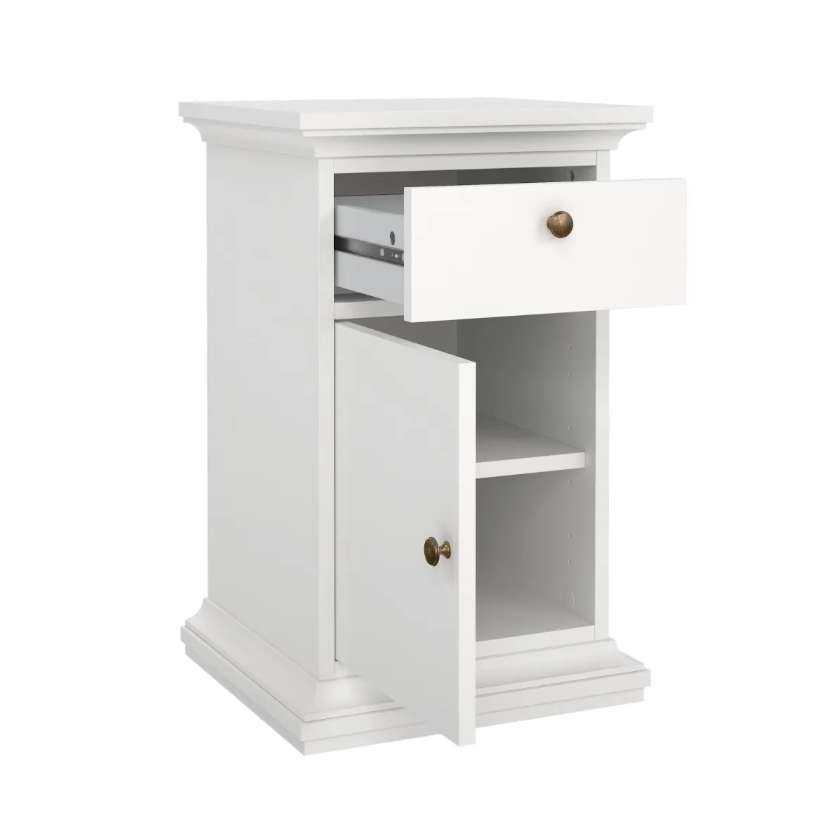 Comodino in legno bianco 43x40x69h cm - Mauricette