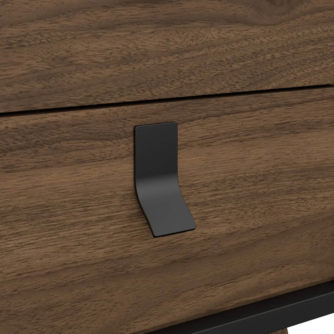 Comodino in legno nero e noce 43x40x59h cm - Jean