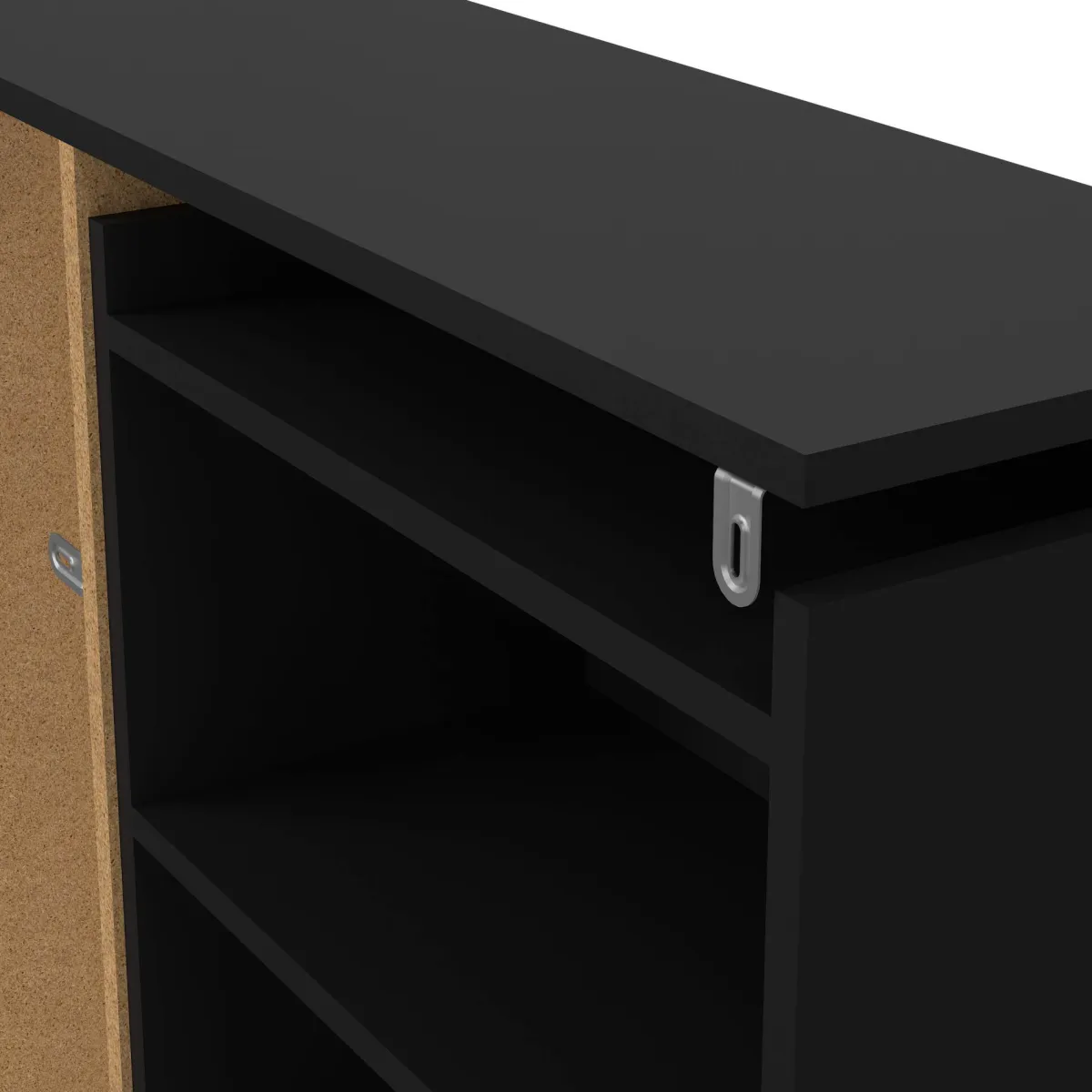 Comodini > Dmora Comodino in legno 144x26x79h cm - Arnaboldi Nero