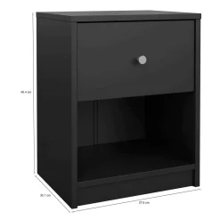 Comodini > Dmora Comodino in legno 37x30x48h cm - Kastri Nero