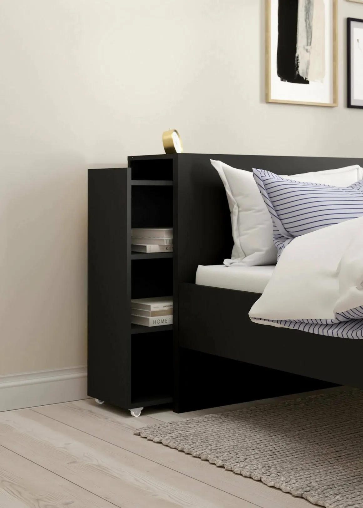 Comodino in legno nero 164x26x79h cm - Shary