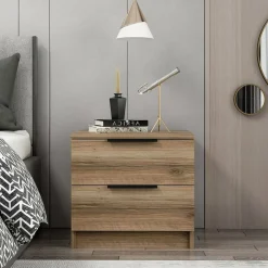Comodino in legno noce 50x47x40h cm - Iune