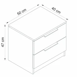 Comodino in legno noce 50x47x40h cm - Iune
