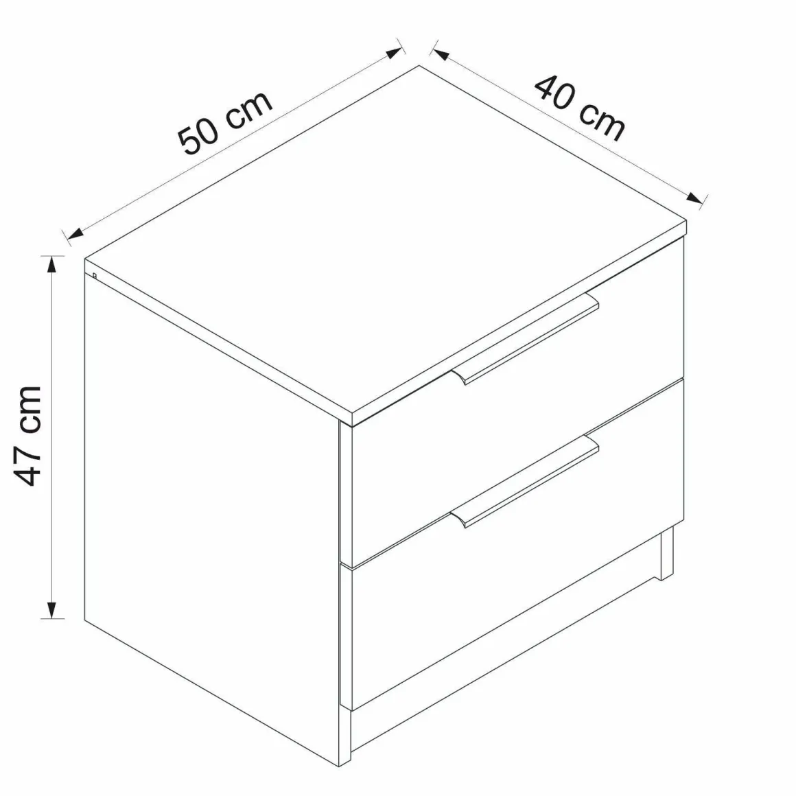 Comodino in legno noce 50x47x40h cm - Iune