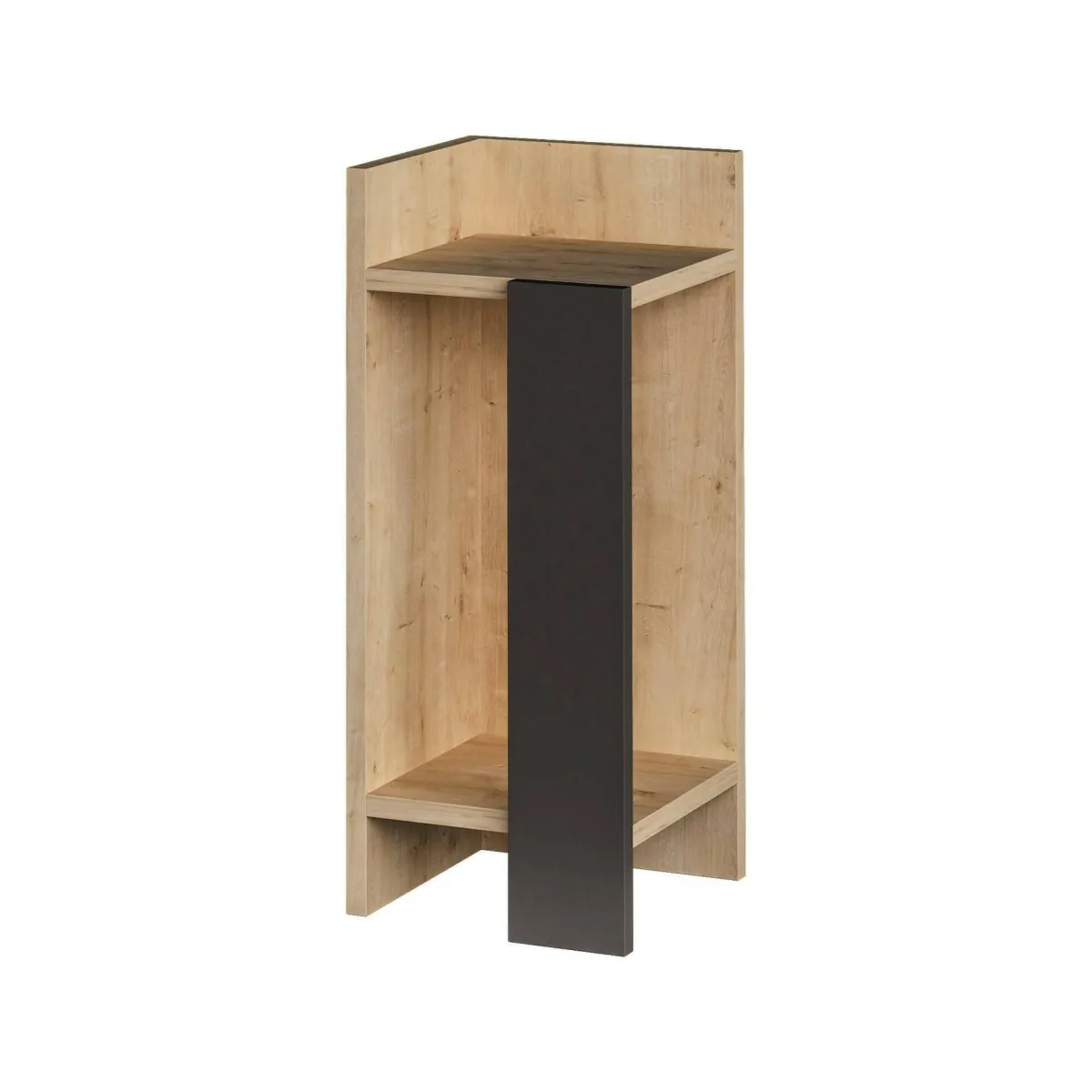 Comodini|Camera Da Letto > Dmora Comodino in legno quercia e antracite 25x27x60h cm - Asterix Nero Antracite, Marrone Quercia
