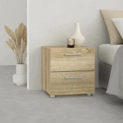 Comodino in legno quercia 40x40x42h cm - Apolla