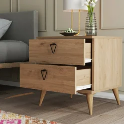 Comodino in legno quercia 52x45x55h cm - Pilar