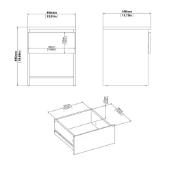 Comodini > Dmora Comodino in legno rovere 40x40x49h cm - Scolastica Marrone Rovere